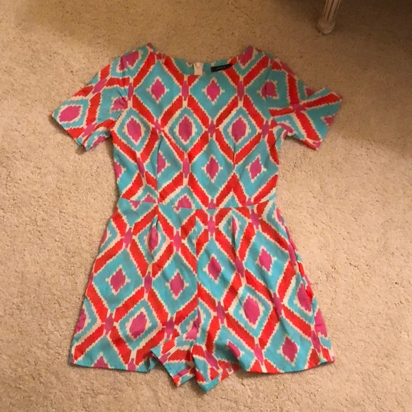 Other - Pink, orange, white, and blue romper